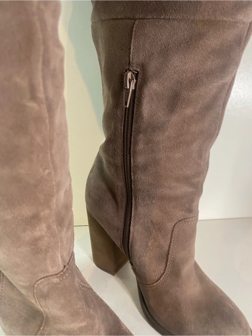 Carlos By Carlos Santana Tan Suede Over The Knee Boot Size 8M